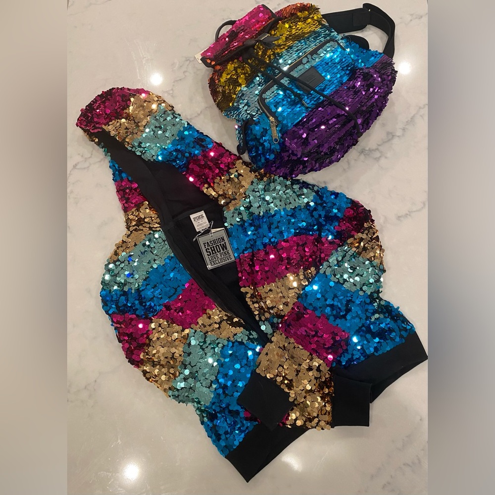 VS Pink: OMBRE Sequin Rainbow
Backpack Fashion Show Bling SUPER RARE
NWT BUNDLE